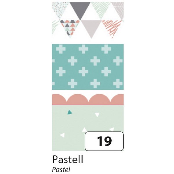 Folia Washi Tape - dekoračná lepiaca páska - Pastel, 4 ks