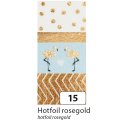 Folia Washi Tape - dekoračná lepiaca páska - Ružová, zlatá, 4 ks
