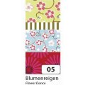 Folia Washi Tape - dekoračná lepiaca páska - Tanec kvetín, 4 ks