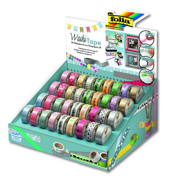 Folia Washi Tape - dekoračné lepiace pásky SET - 36 ks