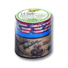 Folia Washi Tape - dekoračná lepiaca páska - Moreplavba, 3 ks