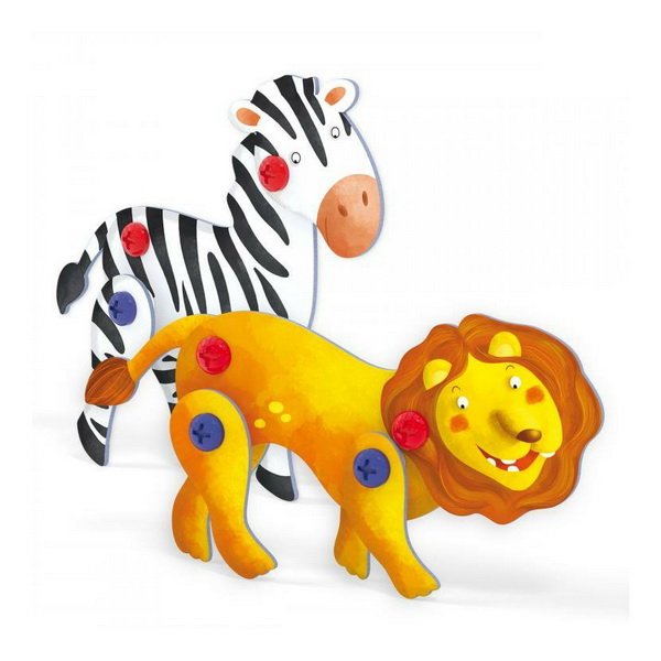 Quercetti Tecno Puzzle - lev a zebra