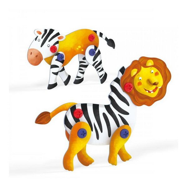 Quercetti Tecno Puzzle - lev a zebra