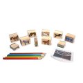 Melissa & Doug - Drevené pečiatky v krabičke - Kone