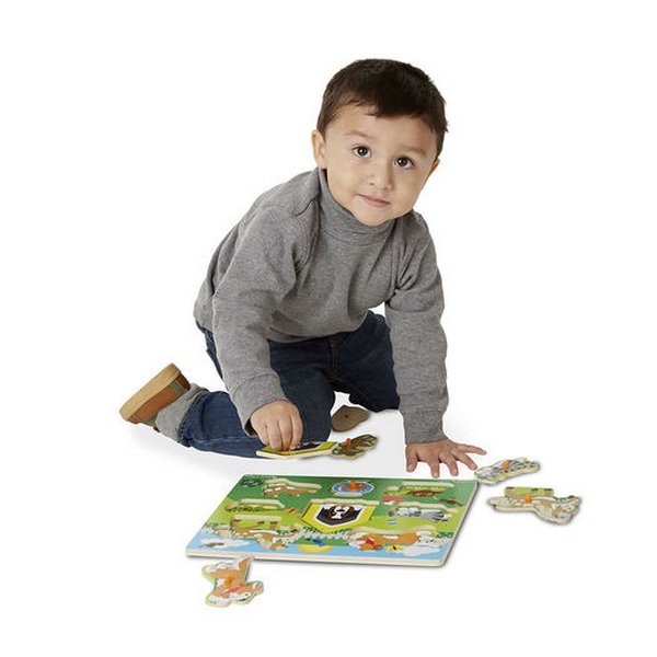 Melissa & Doug - Drevené puzzle - Domáci maznáčikovia