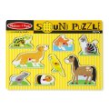 Melissa & Doug - Drevené puzzle so zvukmi - Domáce zvieratká
