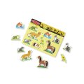 Melissa & Doug - Drevené puzzle so zvukmi - Domáce zvieratká