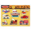 Melissa & Doug - Drevené puzzle so zvukmi - Dopravné prostriedky