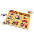 Melissa & Doug - Drevené puzzle so zvukmi - Dopravné prostriedky