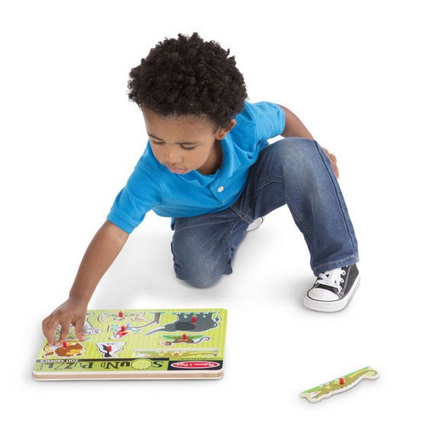 Melissa & Doug - Drevené puzzle so zvukmi - ZOO