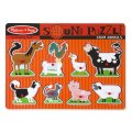 Melissa & Doug - Drevené puzzle so zvukmi - Zvieratká na farme