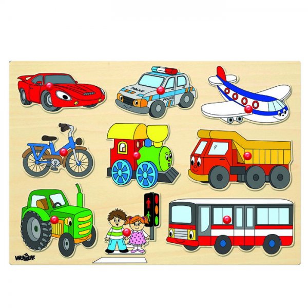 Woody Puzzle na doske Dopravné prostriedky