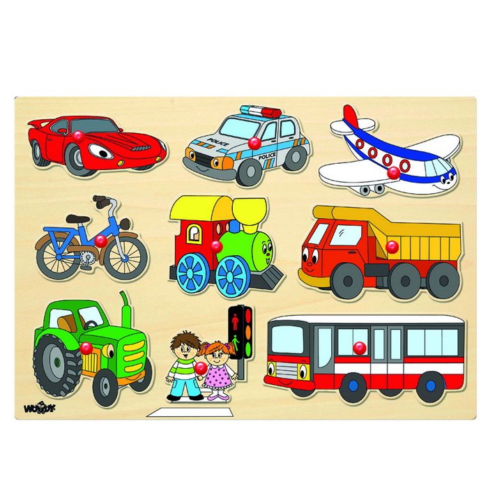 Woody Puzzle na doske Dopravné prostriedky