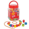 Bigjigs Toys Drevené navliekacie korálky, 90 ks