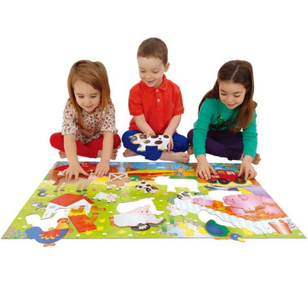 Veľké podlahové puzzle Stavenisko, 60x90 cm