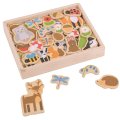 Bigjigs Toys Drevené magnetky Lesné zvieratká, 35 ks