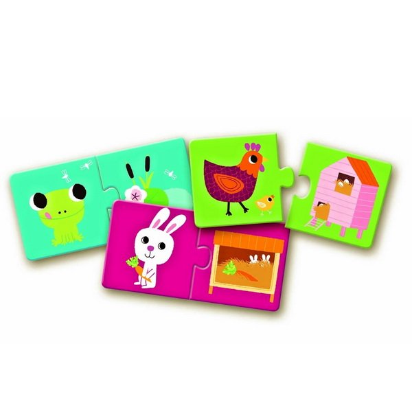 Djeco puzzle duo, Kde žijú zvieratká?