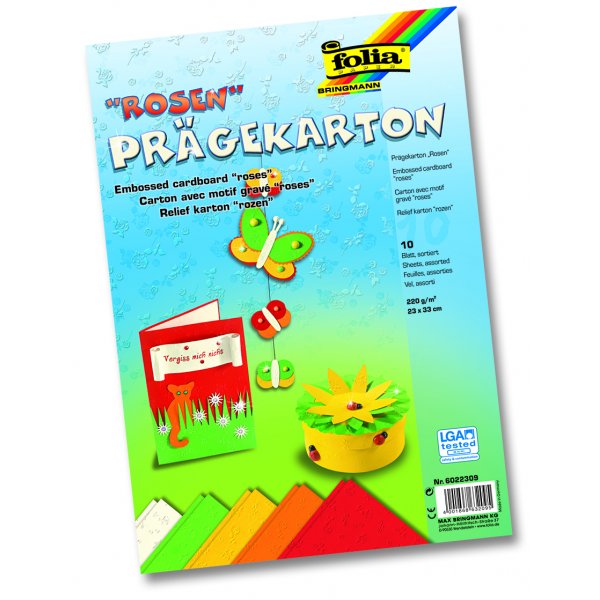 Reliéfny kartón Ruže A4+, 220g 10ks
