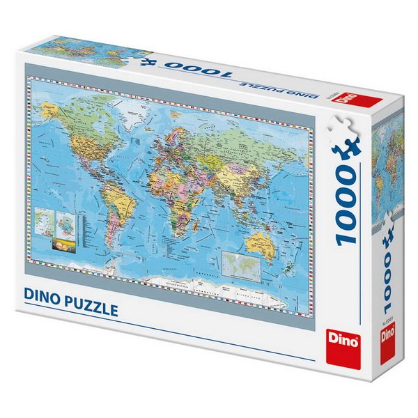 Dino puzzle Politická mapa sveta, 1000 ks