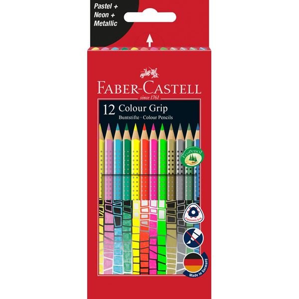 Faber Castell Pastelky Grip 12 ks - mix farieb