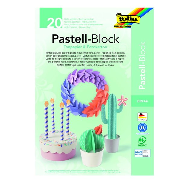 Kreatívny blok pastelové farby A4 mix, 20ks