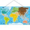 Woody Magnetická mapa Svet v obrázkoch 3 v 1, 77 x 47 cm