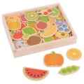 Bigjigs Toys Drevené magnetky Ovocie a zelenina, 35 ks