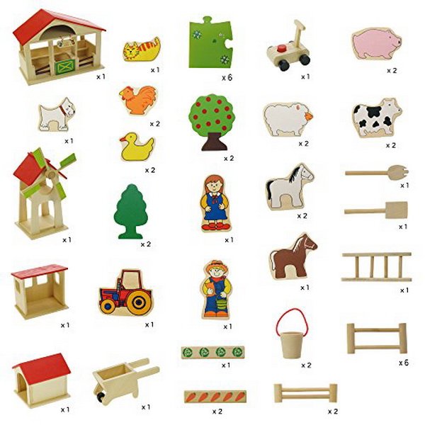 Bigjigs Toys Veľká drevená farma