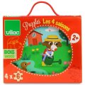 Vilac Drevené puzzle 4v1 Ročné obdobia, 6 dielikov