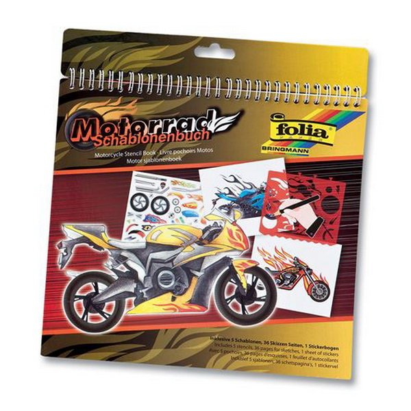 Folia Kniha so šablónami Motocykel