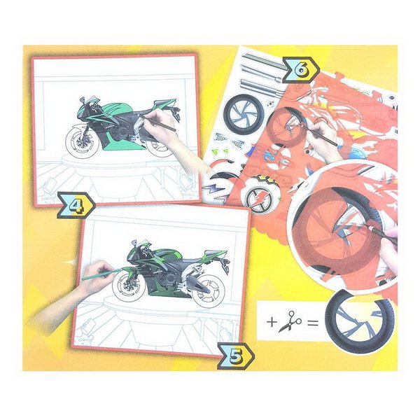 Folia Kniha so šablónami Motocykel