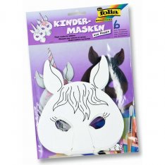 Folia Papierová karnevalová maska - Kôň a Jednorožec, 6ks