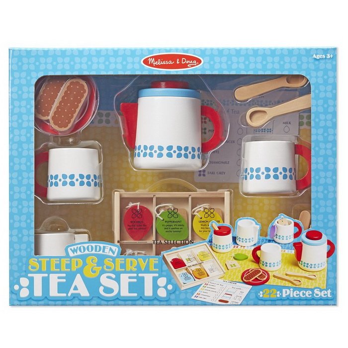 Melissa & Doug Drevený čajový set 22 ks