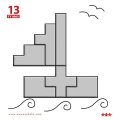 Logická skladačka Pentomino, 60 ks + pracovné karty, 24 ks