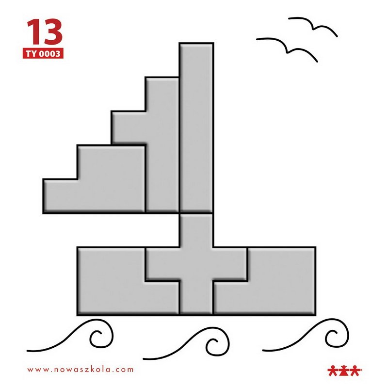 Logická skladačka Pentomino, 60 ks + pracovné karty, 24 ks