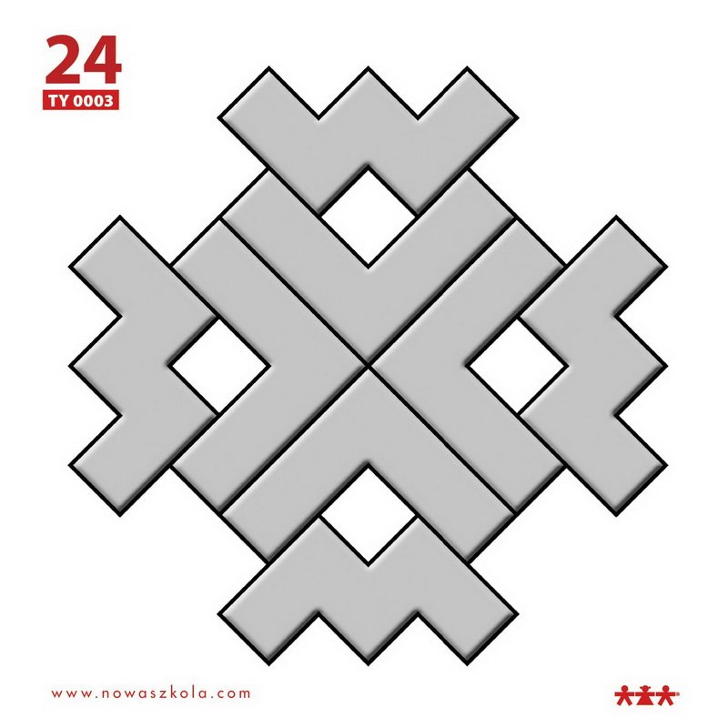 Logická skladačka Pentomino, 60 ks + pracovné karty, 24 ks