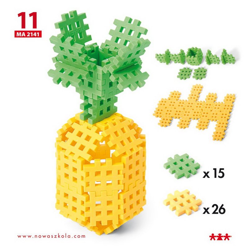 Pracovné karty pre plastovú 3D stavebnicu Mriežky, 24 ks