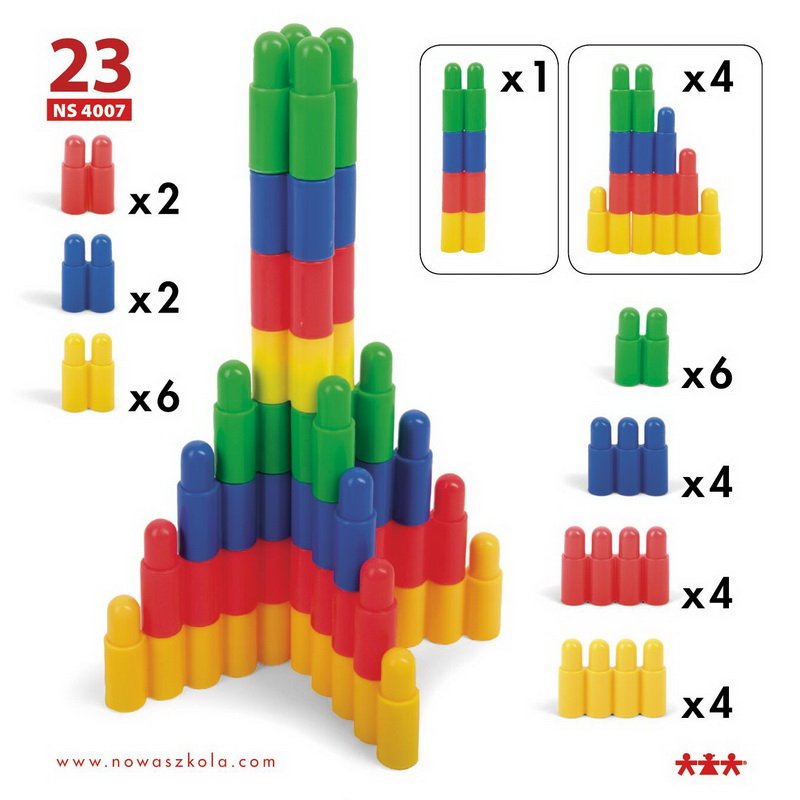 Pracovné karty pre plastovú 3D stavebnicu Trubičky, 24 ks