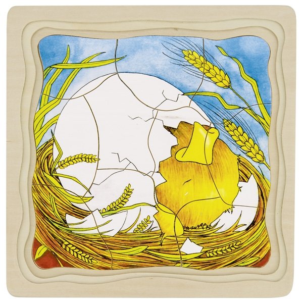 Goki Viacvrstvové puzzle Sliepka, 44 dielikov
