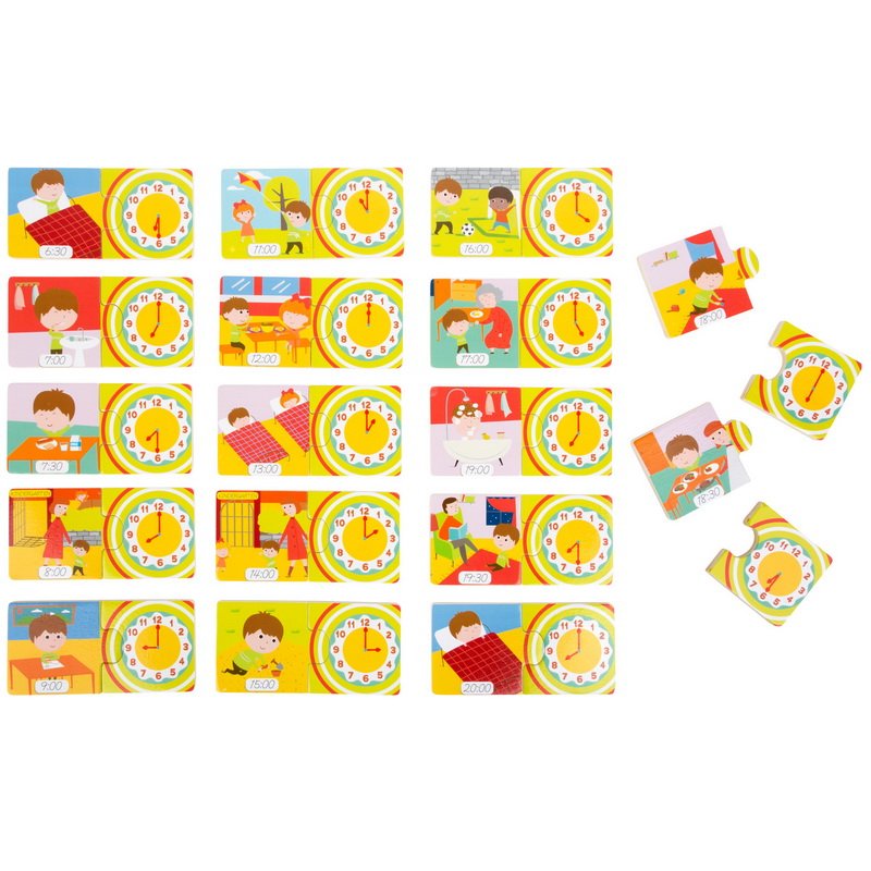 Small Foot Náučné puzzle Spoznávame hodiny, 34 ks