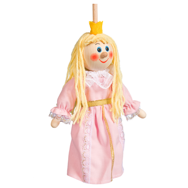 Bábka na tyči bez nití Princezná, 20 cm