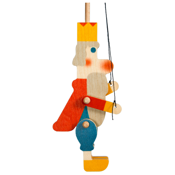 Drevoplošná bábka Kráľ, 15 cm