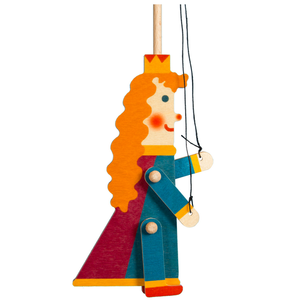 Drevoplošná bábka Princezná, 15 cm