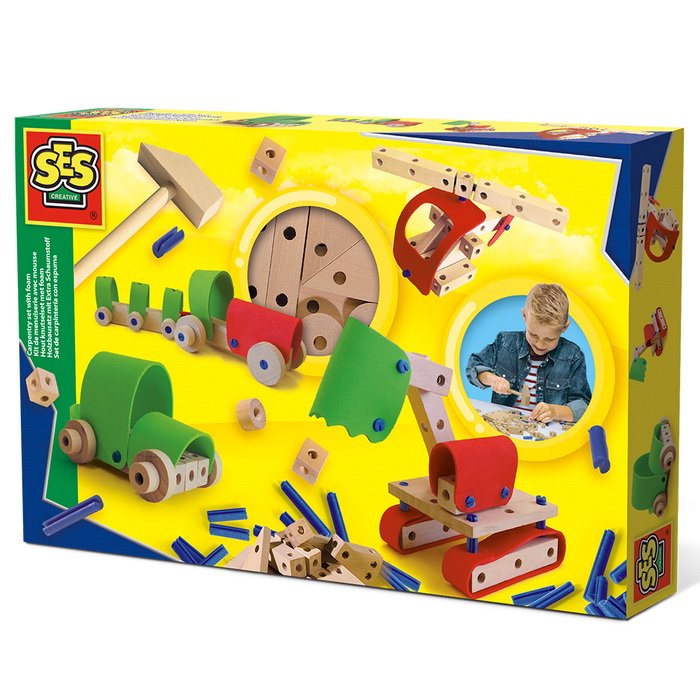 Ses Creative Drevená stavebnica Vozidlá