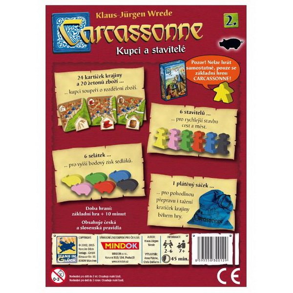 Mindok Carcassonne - rozšírenie 2 Kupci a stavitelia