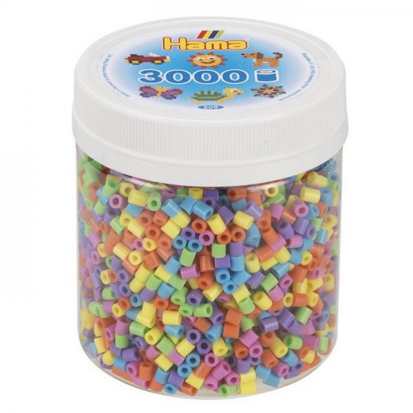 Hama zažehlovacie korálky v tube Pastel mix, 3000 ks