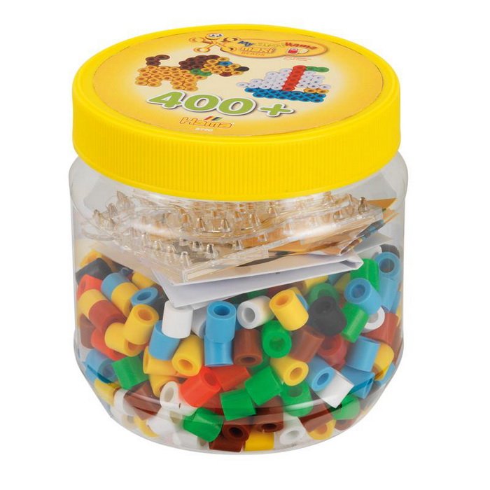 Hama MAXI zažehlovacie korálky v tube, 400 ks + 2 podložky
