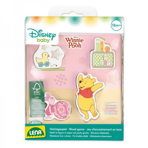 Lena Drevené puzzle Macko Pú s prasiatkom