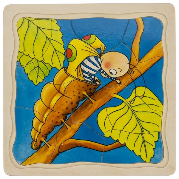 Goki Viacvrstvové puzzle Húsenica, 44 dielikov