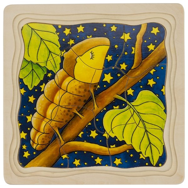 Goki Viacvrstvové puzzle Húsenica, 44 dielikov